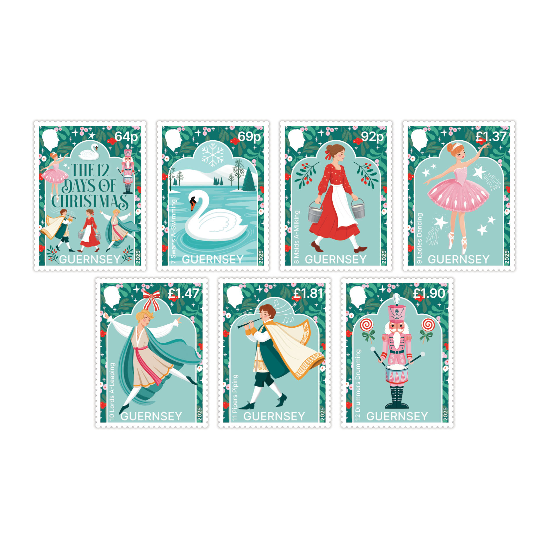 Set of 7 Stamps